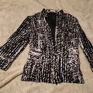 Chico's Black and White Patterned Blazer